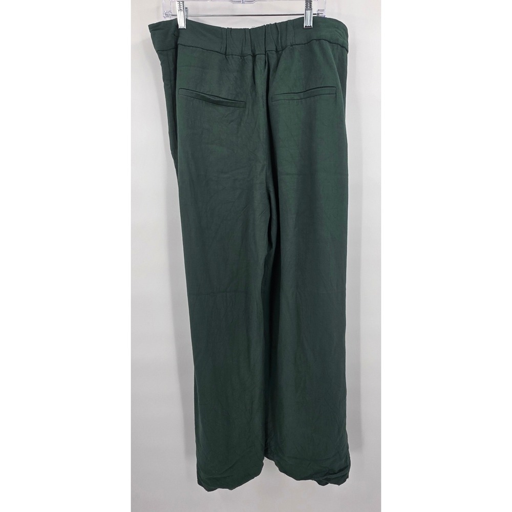 VERONICA BEARD MARBEAU PANTS WOMENS SIZE 16 GREEN TROUSERS PLEATED LINEN ***READ - Picture 4 of 16